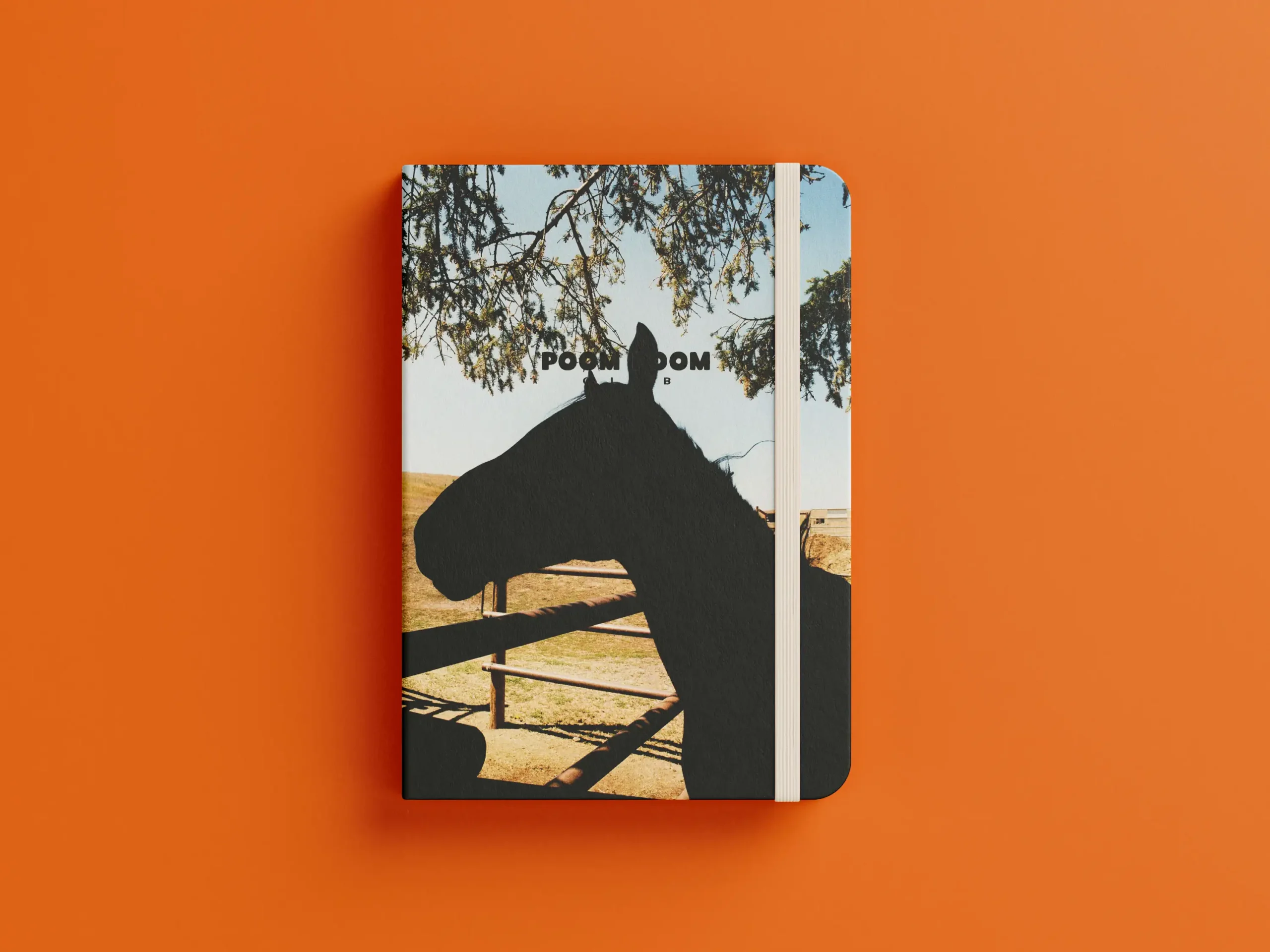 Carnet de notes avec un cheval en contre jour