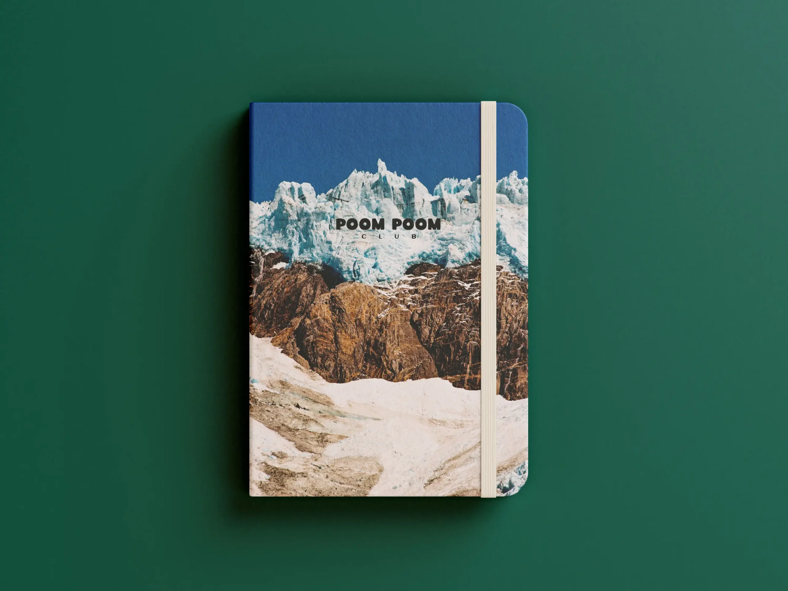 Carnet de notes avec un glacier et de la roche